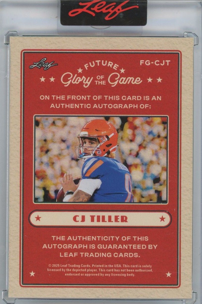 2025 Leaf Glory Of The Game CJ Tiller Future Auto #88/99 #FG-CJT