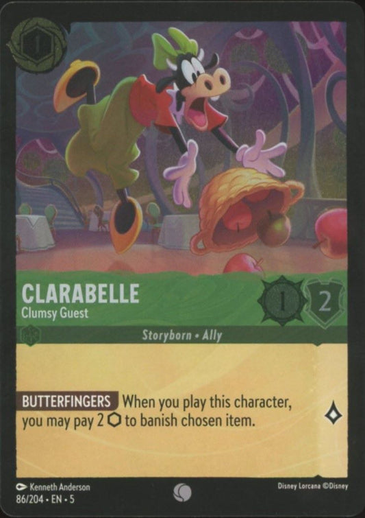 Disney Lorcana Clarabelle Clumsy Guest Shimmering Skies Common Foil #86