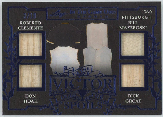 2025 Leaf In the Game Used Clemente/Hoak/Mazeroski/Groat Blue Patch #3/10