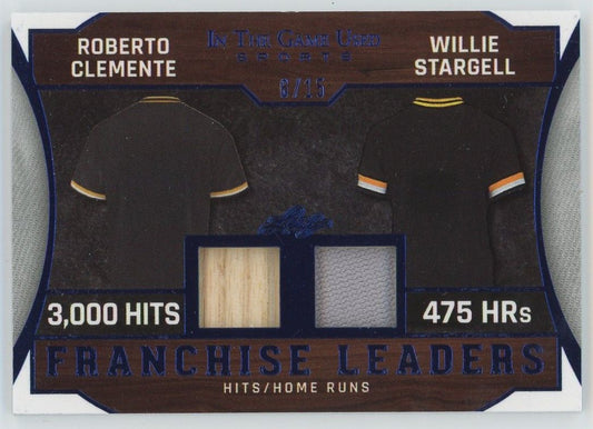 2025 Leaf In The Game Used Roberto Clemente/Willie Stargell Blue Patch #6/15 #FL-9