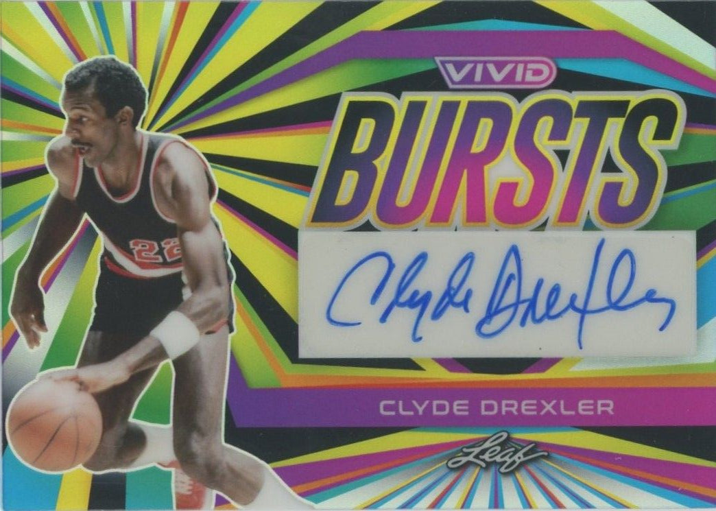 Clyde Drexler 2022-23 Leaf Vivid Bursts Auto #25/25 #VB-CD1