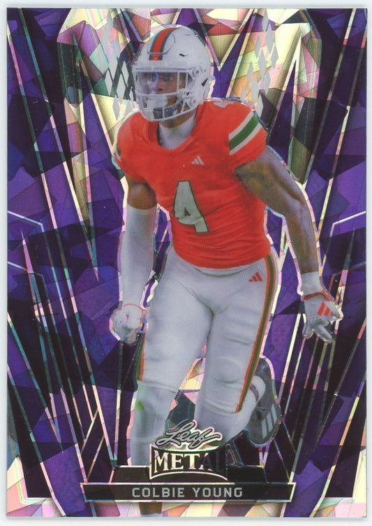2024 Leaf Metal Football Colbie Young Purple Cracked Ice #6/6 #28