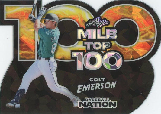 Colt Emerson 2025 Baseball Nation MILB Top 100 Die-Cut Cracked Ice #1/1 #MB-22