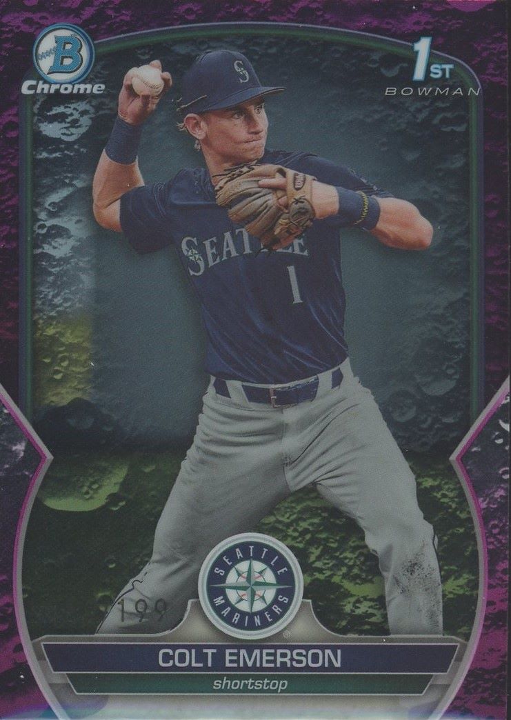 2023 Bowman Draft Colt Emerson Magenta Lunar Chrome 1st Bowman #/199 #BDC-42