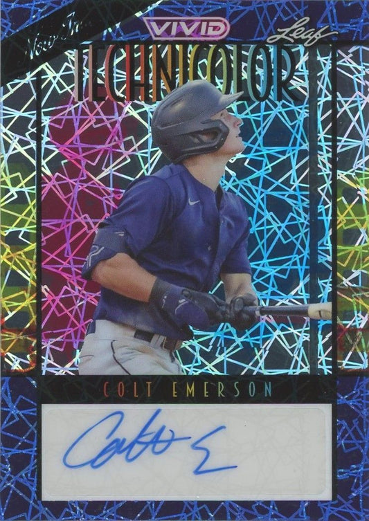 Colt Emerson 2023 Leaf Vivid Technicolor Purple Laser #1/1 #T-CE1
