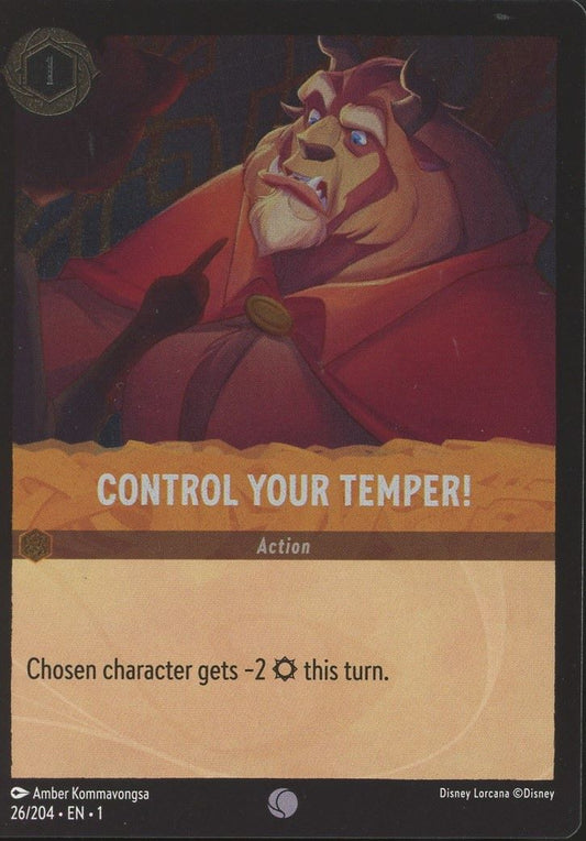 Disney Lorcana: The First Chapter Control Your Temper Foil Common #26