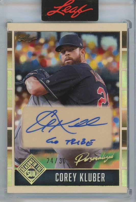 Corey Kluber 2025 Leaf Seasons in the Sun Personalized Auto #24/30 #P-CK1