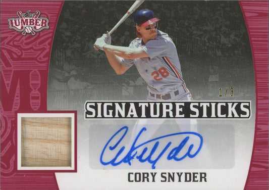 2024 Leaf Lumber Cory Snyder Signature Sticks Auto Bat Relic Red #1/3 #SS-CS1