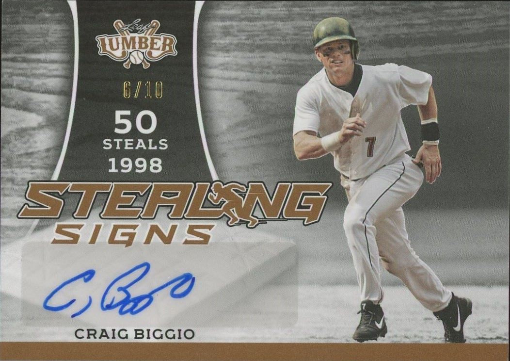 2024 Leaf Lumber Craig Biggio Stealing Signs Autograph #6/10 #STS-CB1