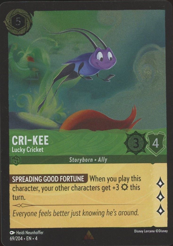 Disney Lorcana Cri-Kee Lucky Cricket Ursula's Return Foil Rare #69