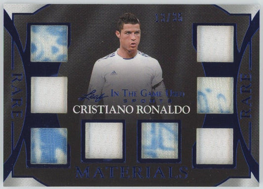 2025 Leaf In The Game Used Cristiano Ronaldo Rare Materials Patch Blue #13/35 #RM-2