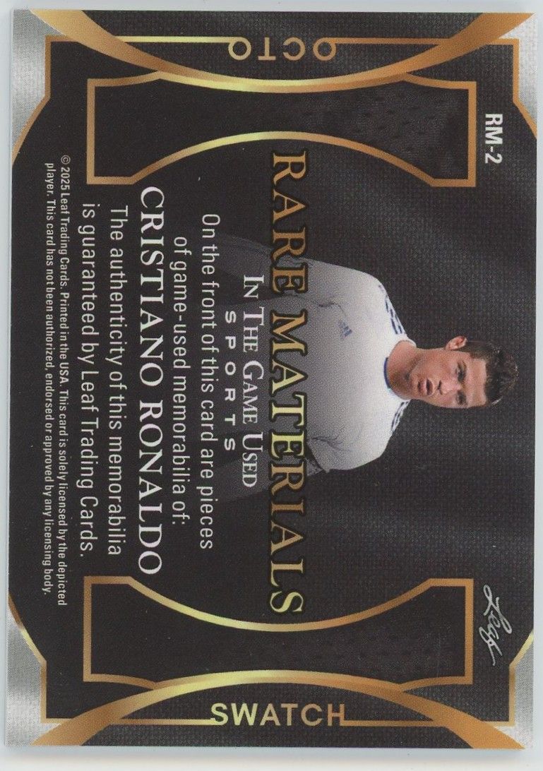 2025 Leaf In The Game Used Cristiano Ronaldo Rare Materials Patch Blue #13/35 #RM-2