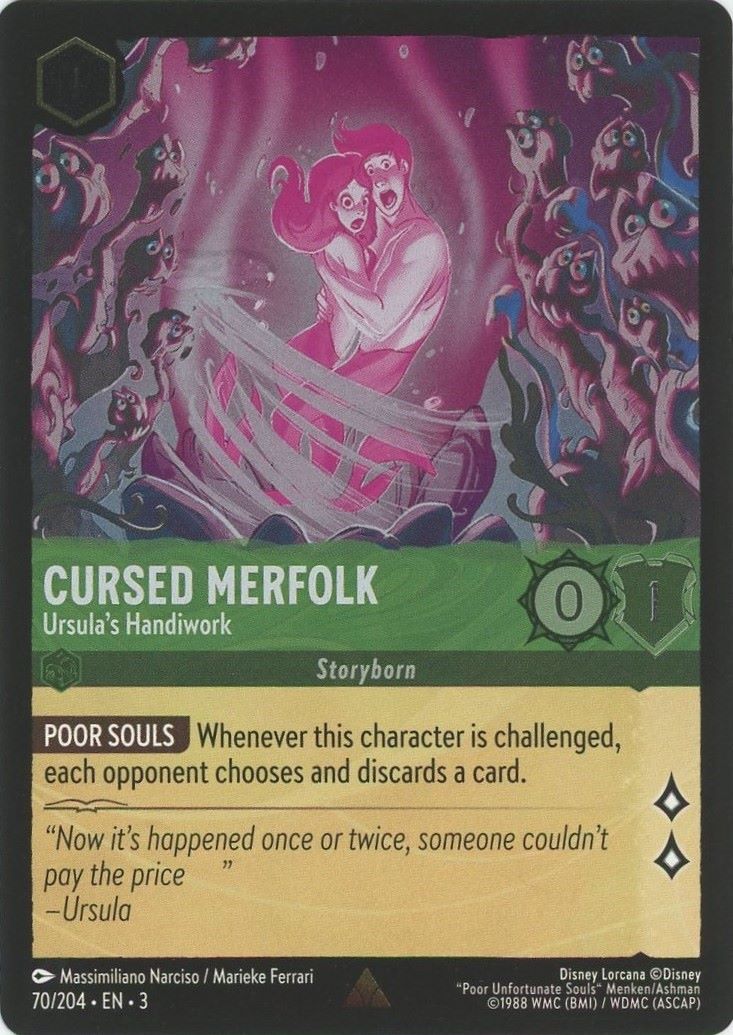 Disney Lorcana Into the Inklands Cursed Merfolk Ursulas Handiwork Foil Rare #70