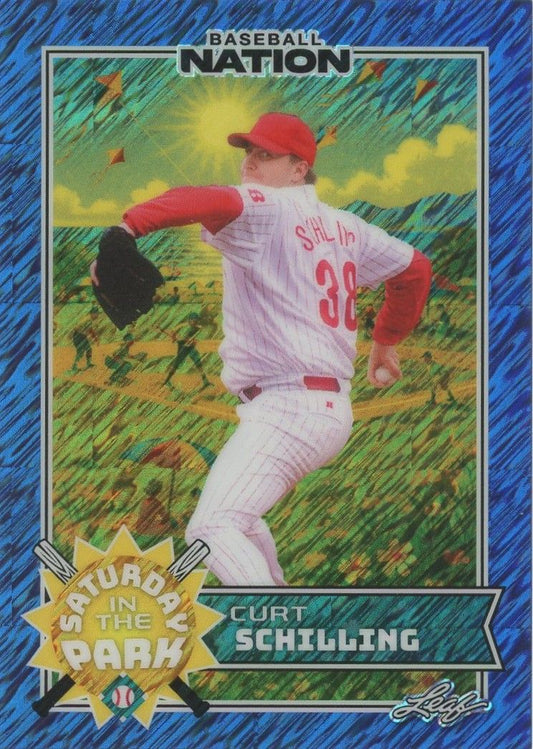 Curt Schilling 2025 Baseball Nation Saturday in the Park Blue Shimmer #7/7 #SB-5