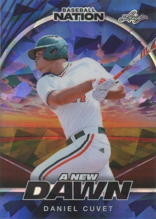 Daniel Cuvet 2025 Leaf Baseball Nation A New Dawn Blue Cracked Ice #1/7 #NB-32