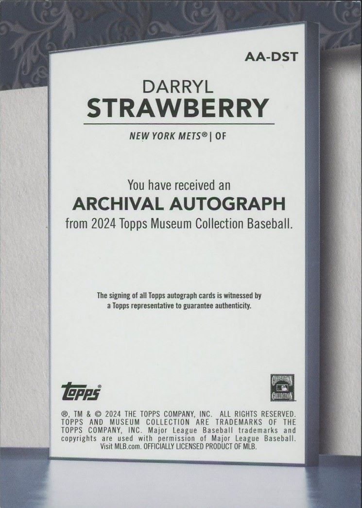 2024 Topps Museum Darryl Strawberry Auto Archival Autograph #35/50 #AA-DST