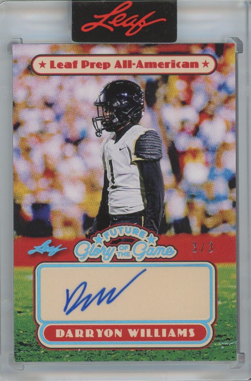 2025 Leaf Glory Of The Game Future Darryon Williams Auto #3/3 #FG-DW1