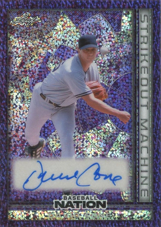 David Cone 2025 Leaf Baseball Nation Strikeout Machine Purple Disco Auto #6/7 #SMA-DC1