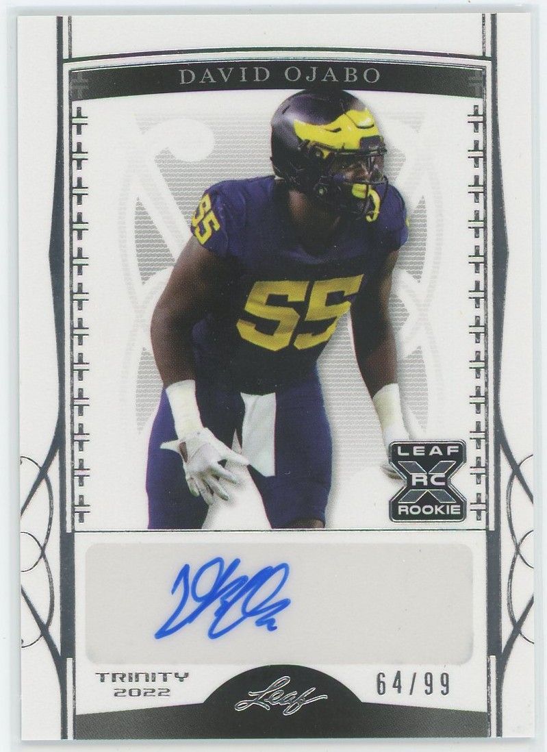 2022 Leaf Trinity Football David Ojabo XRC Auto #64/99 #BA-DO1