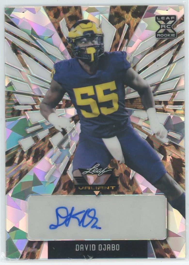 2022 Leaf Valiant Football David Ojabo Cheetah Cracked Ice XRC Auto #3/5 #BA-DO1