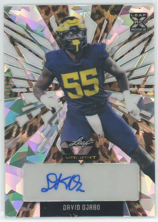 2022 Leaf Valiant Football David Ojabo Cheetah Cracked Ice XRC Auto #3/5 #BA-DO1