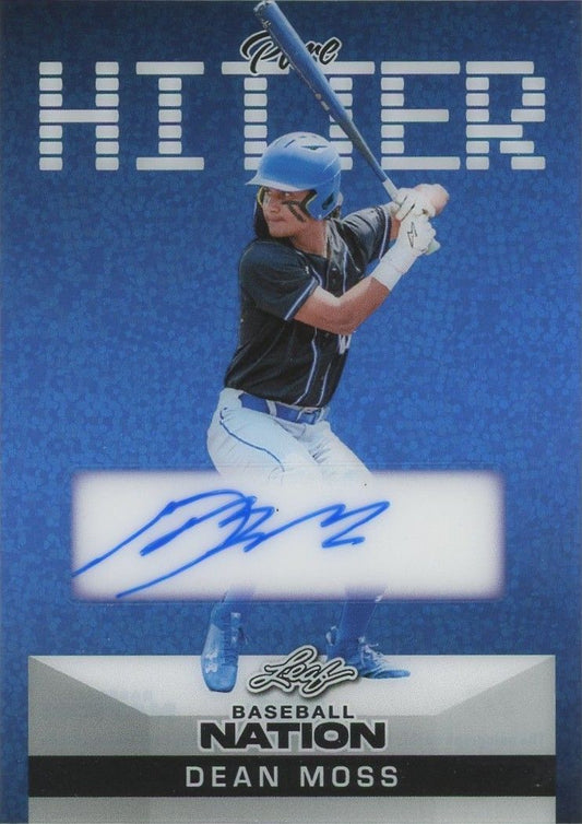 Dean Moss 2025 Leaf Baseball Nation Pure Hitter Blue Sparkle Auto #2/7 #PA-DM1