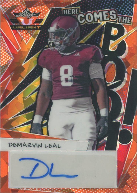 DeMarvin Leal 2022 Leaf Valiant Here Come the Boom Orange Rookie Auto #8/20 #HB-DL1