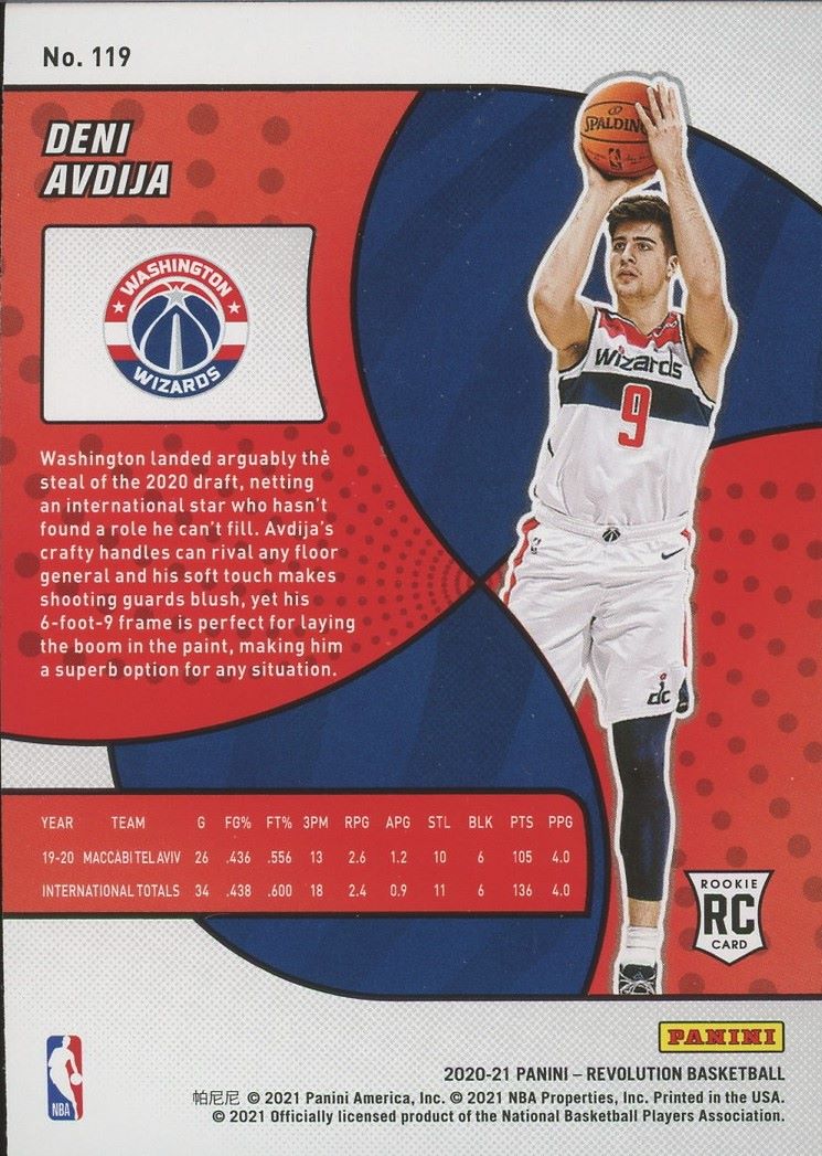 2020-21 Panini Revolution Deni Avdija Rookie #119