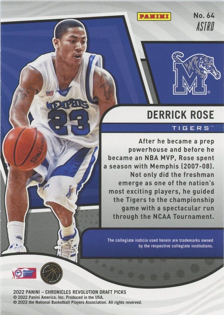 2022 Panini Chronicles Derrick Rose Draft Picks Revolution Astro #64