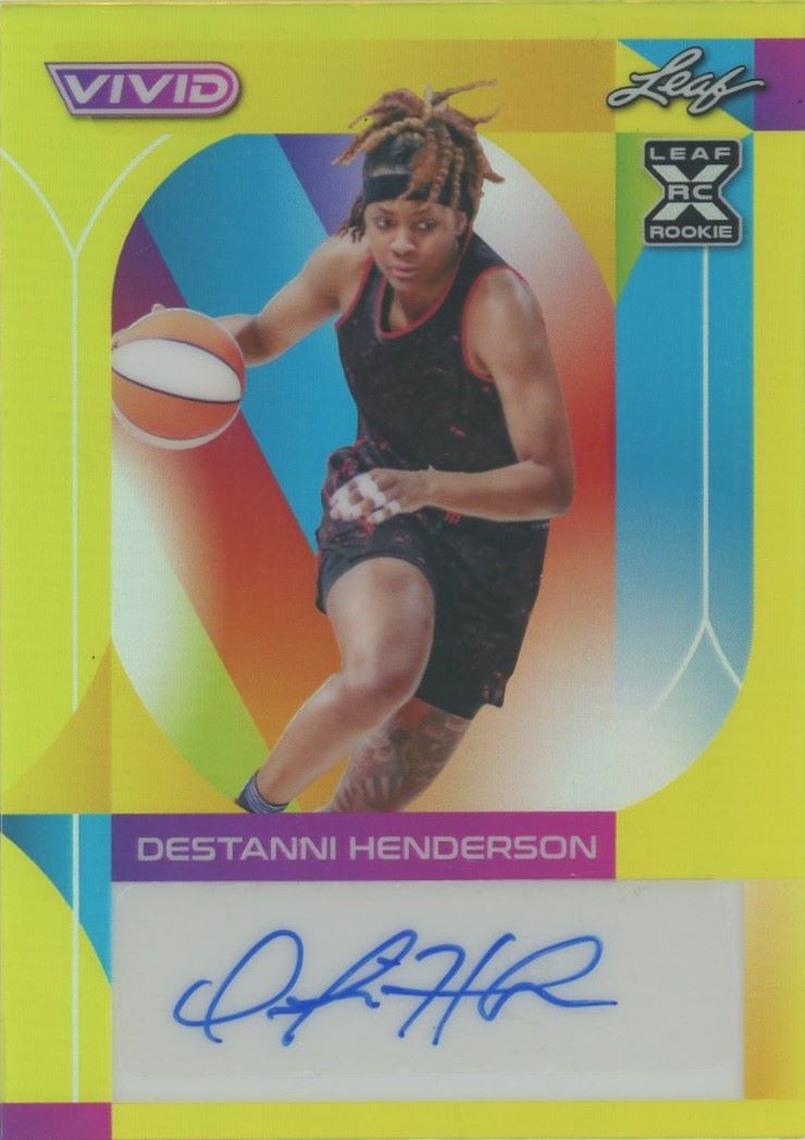 2022-23 Leaf Vivid Destanni Henderson Auto Yellow #10/50 #BA-DH1