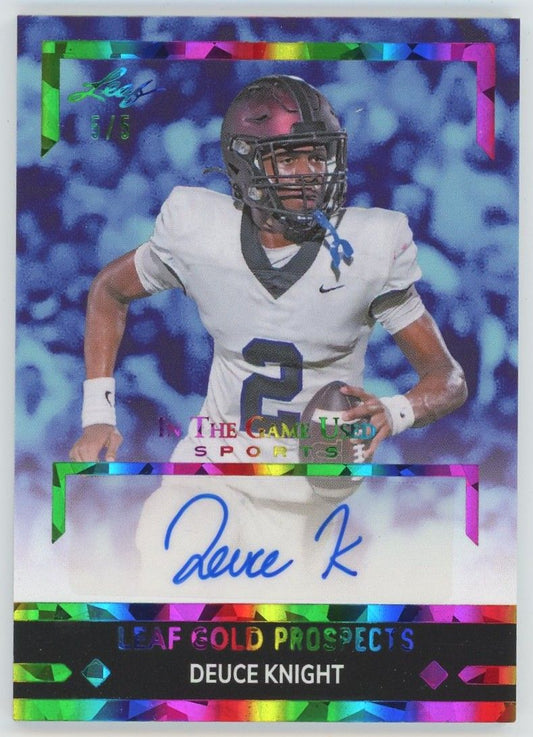 2025 Leaf in the Game Used Deuce Knight Rainbow Auto #5/5 #LG-DK1