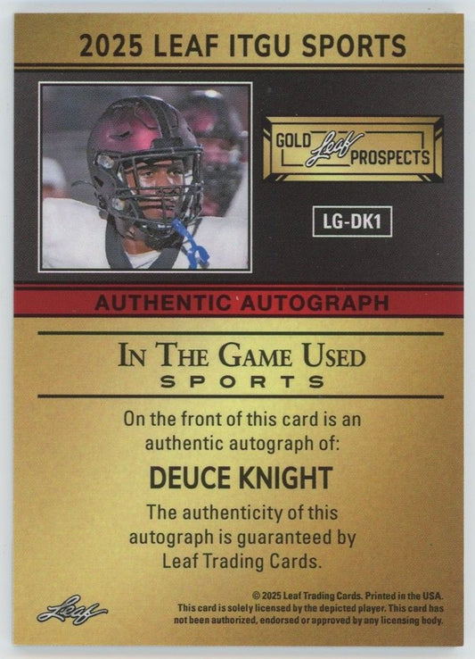 2025 Leaf in the Game Used Deuce Knight Rainbow Auto #5/5 #LG-DK1