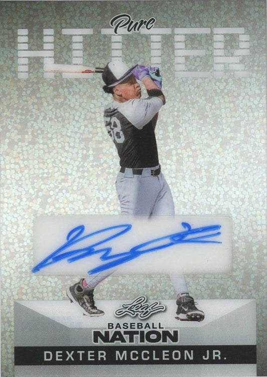 Dexter McCleon Jr 2025 Leaf Baseball Nation Pure Hitter Clear Sparkle Auto #7/15 #PA-DMC