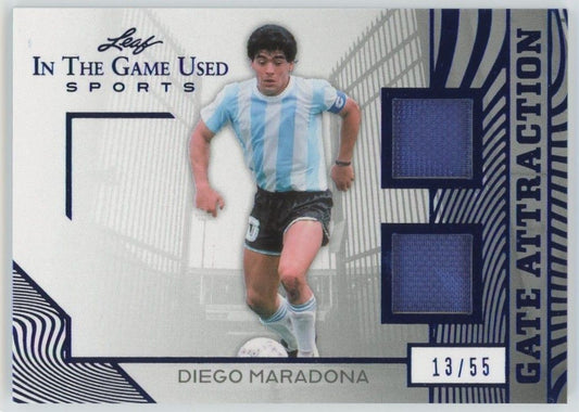 2025 Leaf In the Game Used Diego Maradona Gate Attraction Blue Patch #13/55 #GA-8