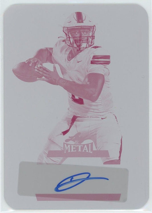2024 Leaf Metal Football DJ Lagway Magenta Printing Plate Auto #1/1 #BA-DJL