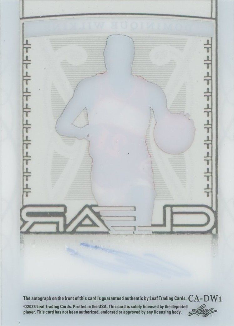 Dominique Wilkins 2022-23 Leaf Trinity Clear Gold Auto #27/35 #CA-DW1