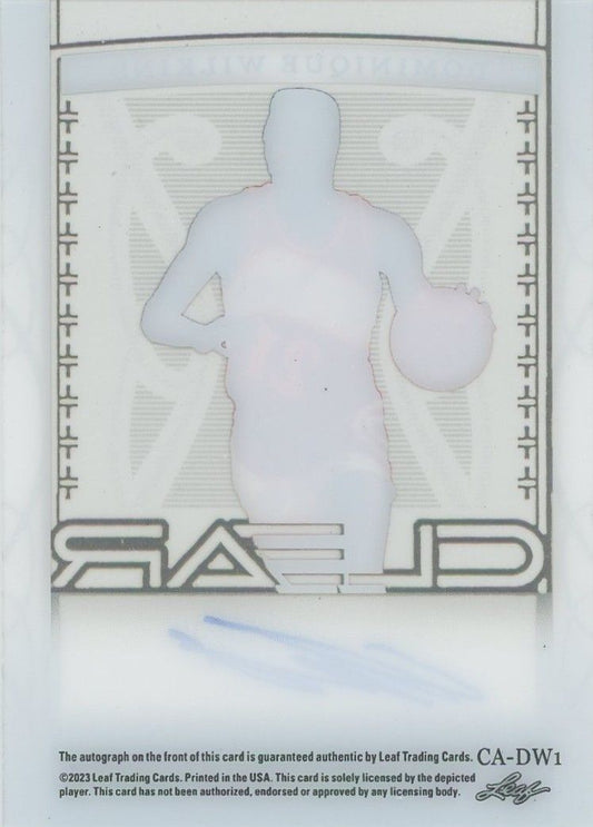 Dominique Wilkins 2022-23 Leaf Trinity Clear Gold Auto #27/35 #CA-DW1