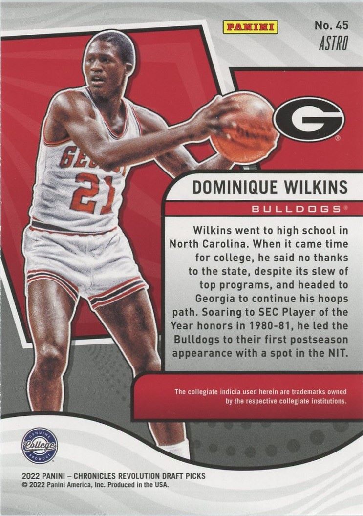 2022 Chronicles Dominique Wilkins Draft Picks Revolution Astro #45