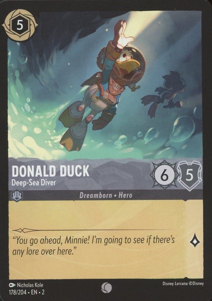 Disney Lorcana: Rise of the Floodborn Donald Duck Deep Sea Diver #178 Common