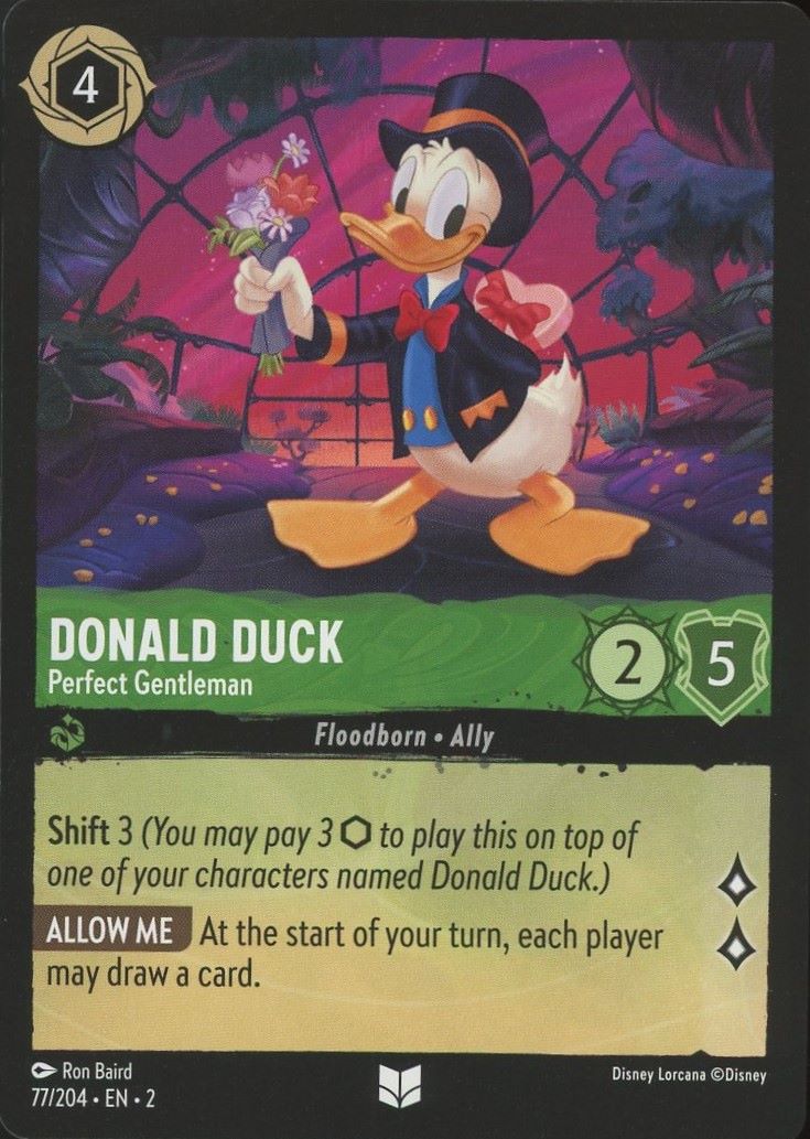 Disney Lorcana: Rise of the Floodborn Donald Duck Perfect Gentleman #77 Uncommon