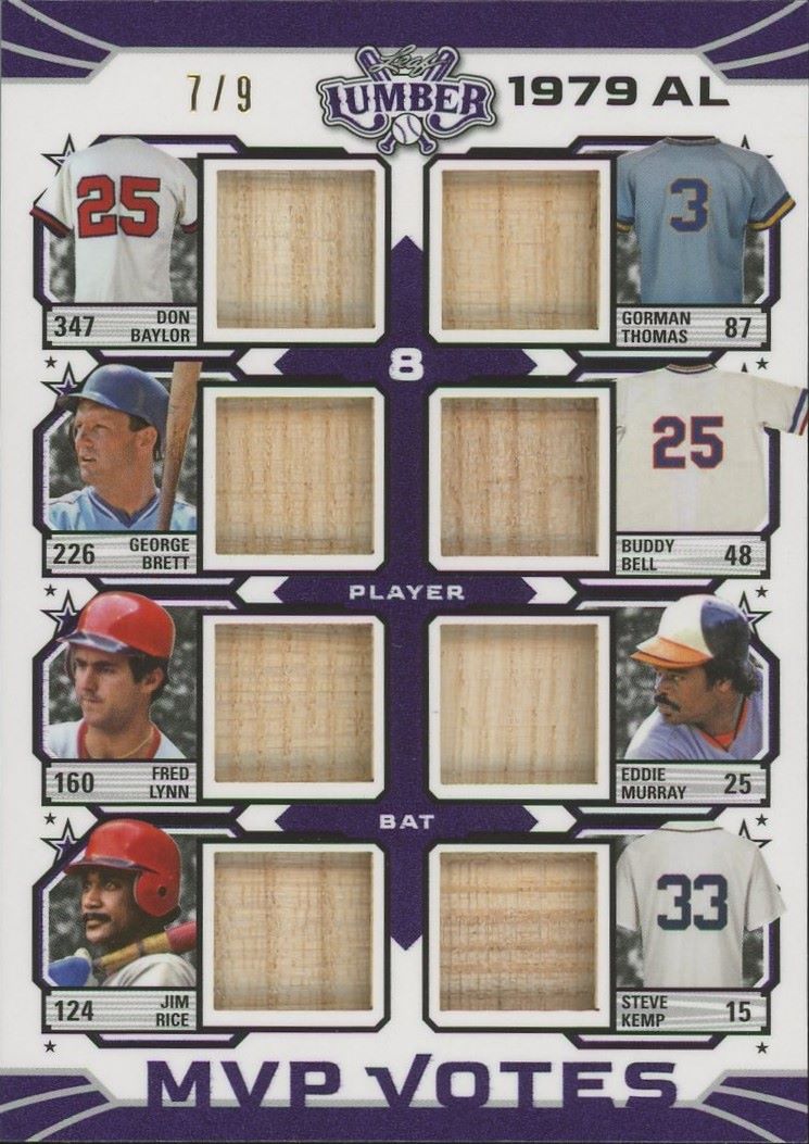 2024 Leaf Lumber Baylor Brett Murray Rice 1979 AL MVP Purple Bat #7/9 #MVP-2