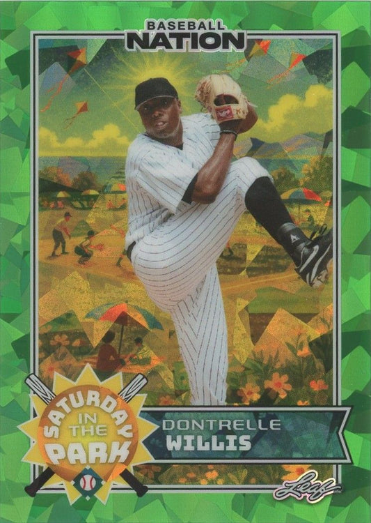 Dontrelle Willis 2025 Leaf Baseball Nation Green Cracked Ice #2/5 #SB-9