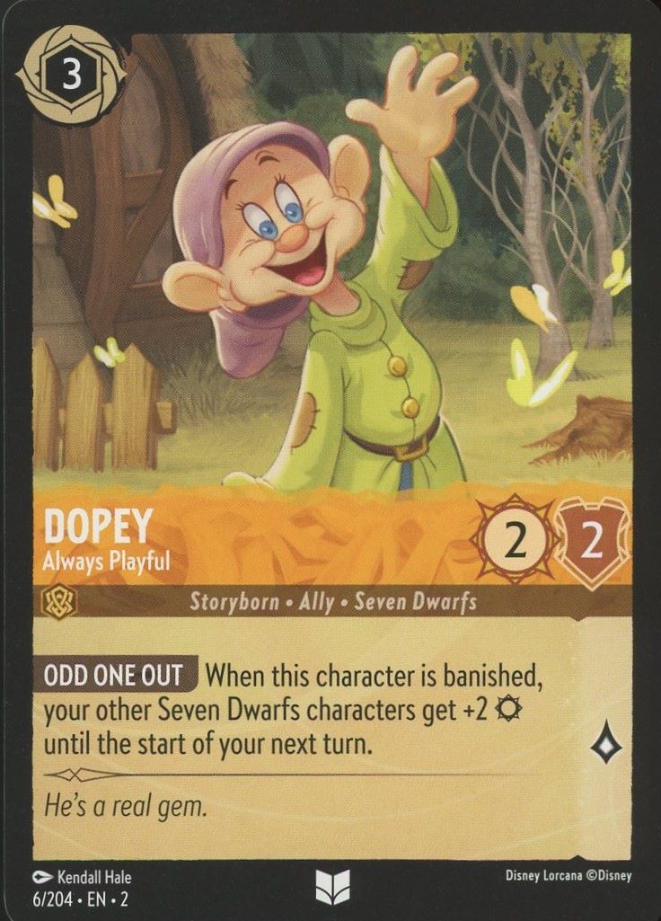 Disney Lorcana:  Rise of the Floodborn Dopey Always Playful #6 Uncommon