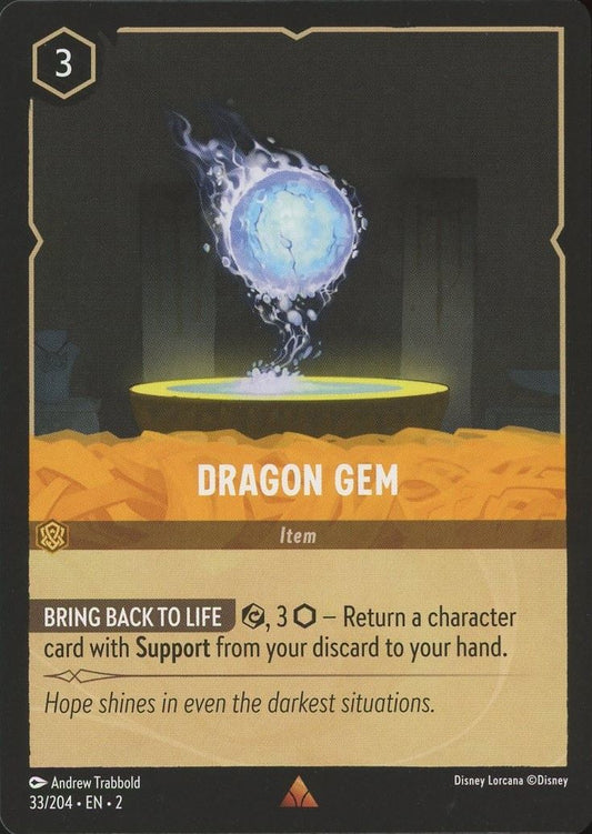 Disney Lorcana: Floodborn Dragon Gem Rare #33