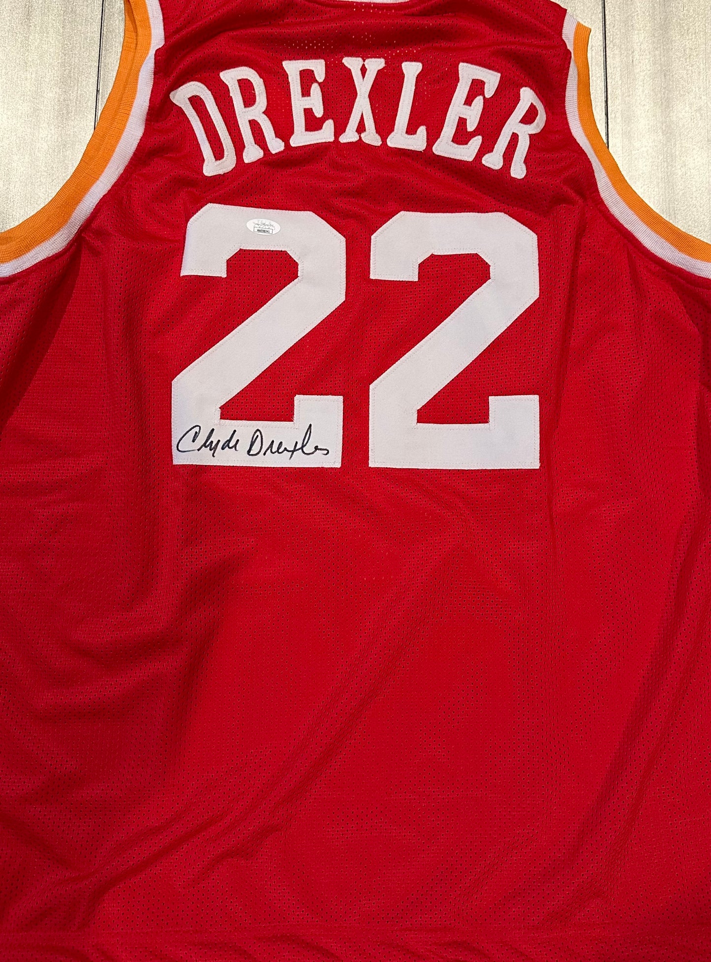 Clyde Drexler Autographed Jersey "The Glide" Houston Rockets JSA Certified