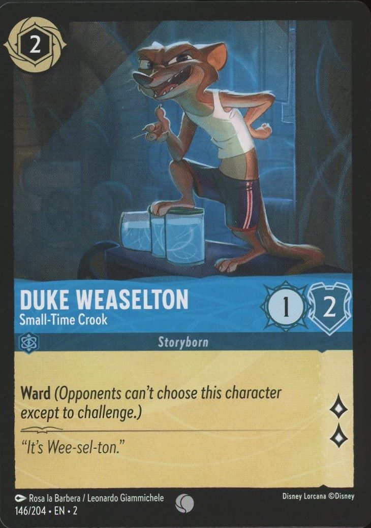 Disney Lorcana:Rise of the Floodborn Duke Weaselton Small Time Crook #146 Common