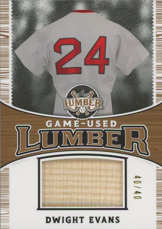 2024 Leaf Lumber Dwight Evans Game Used Lumber Jumbo Bat Relic #40/40 #GUL-26