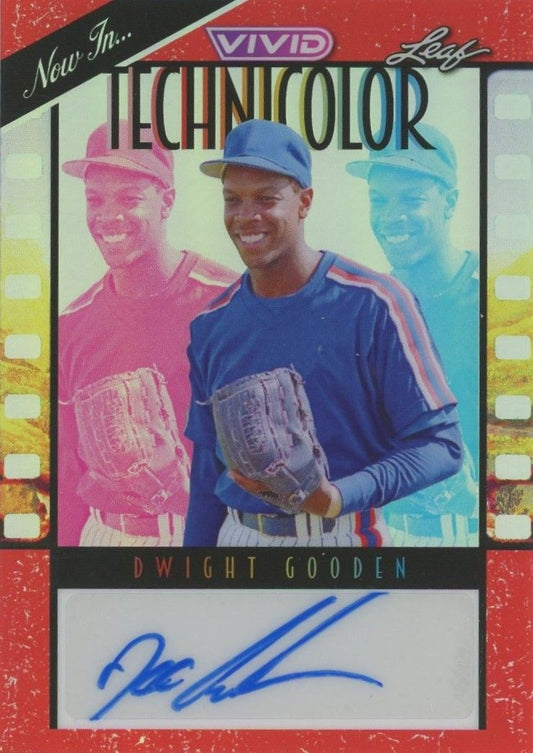 Dwight Gooden 2023 Leaf Vivid Technicolor Orange Auto #3/8 #T-DG1