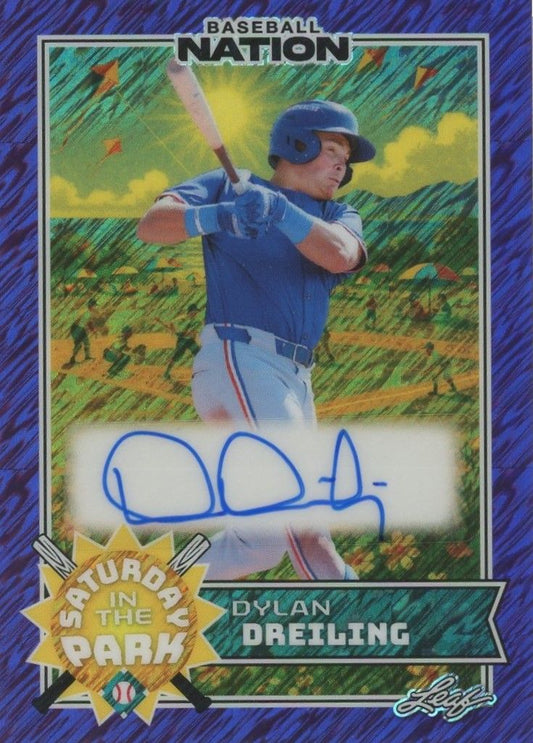Dylan Dreiling 2025 Baseball Nation Saturday in the Park Purple Shimmer Auto #2/8 #SA-DD1