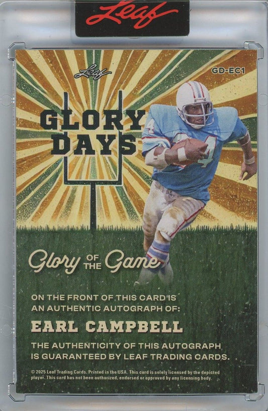 Earl Campbell 2025 Leaf Glory of The Game Glory Days #8/9 #GD-EC1